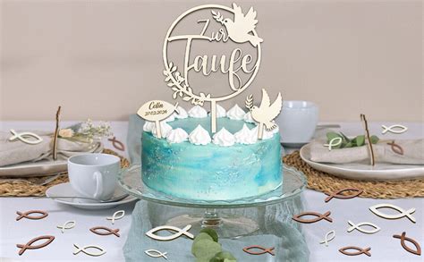 Cake Topper Taufe Taufe Tortendeko Holz Taufetortenaufleger Taufe