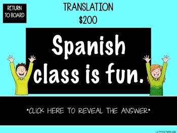 Realidades Aut Ntico Chapters A B Jeopardy Style Spanish Trivia Game