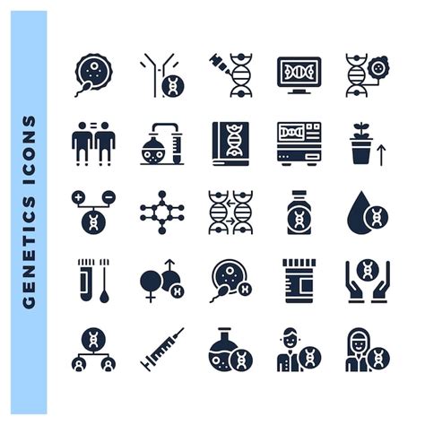 Premium Vector Genetics Glyph Icon Pack Vector Illustration