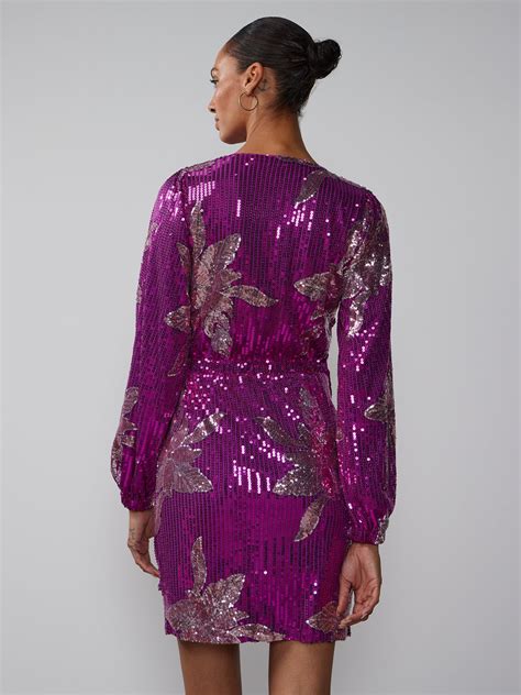 Long Sleeve Sequin Wrap Dress New York And Company