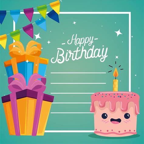 Happy Birthday Cake Cartoon And Ts Vector Design 3169406 Vector Art