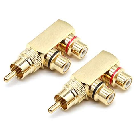 Rca Splitter Adapter Right Angle Rca Male To Rca Female Av Splitter