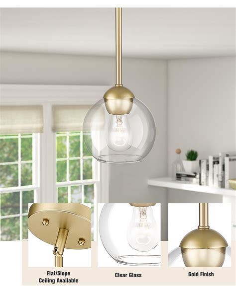 Gold Modern Industrial Pendant Light Fixtures 1 Light Globe Gold Hanging Light Fixtures Globe