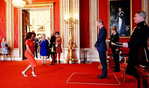 Prince William Greets Spice Girl To Give Honour At Buckingham Palace