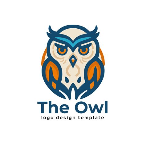 Owl Logo Template Vector Icon Illustration Design Owl Head Logo