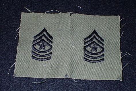 Vietnam War US Army Sergeant Major Rank Insignia Embroidered Pair ...