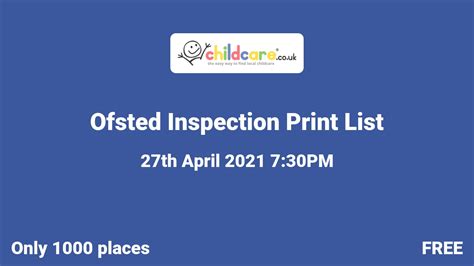 Ofsted Inspection Print List Uk