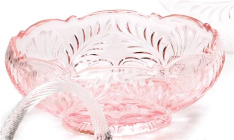 Inverted Thistle Light Pink Rose 9 Round Bowl By Mosser Ohio