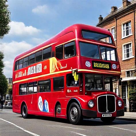 A Red Double Decker Bus With The Number 7 On The Side Premium Ai