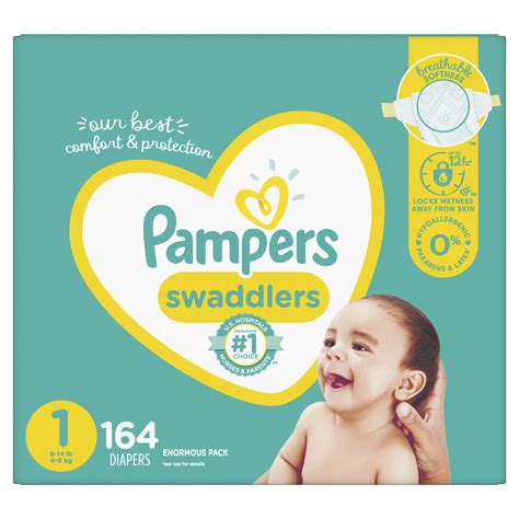 Pampers Swaddlers Newborn Diapers Soft And Absorbent Size 1 164 Ct