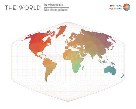 Mapa Del Mundo Geométrico Abstracto Ilustración del Vector