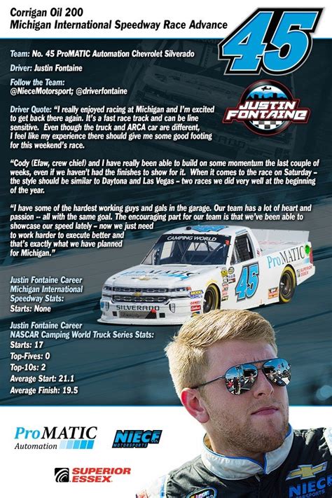 Justin Fontaine Corrigan Oil 200 Race Advance — Niece Motorsports