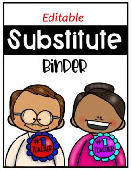 Substitute Binder Editable By Super Duper Bilingual Teacher TPT