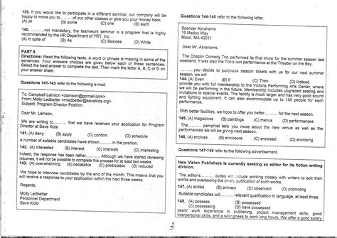 SOLUTION Toeic Reading Test Studypool