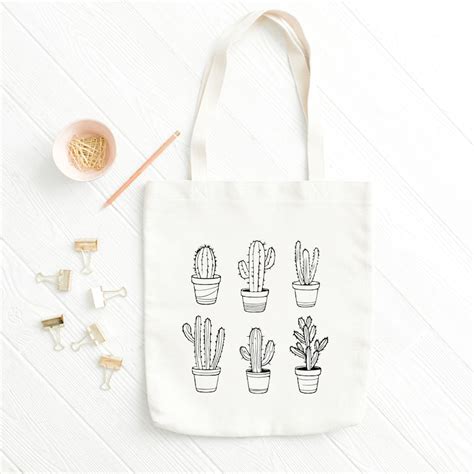 Cactus Tote Bag Cacti Plant Tote Bag Plant Lover T Girls Etsy