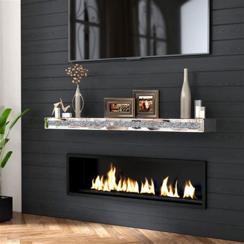 Everly Quinn Aldobrando Diamond Fireplace Shelf Mantel Wayfair