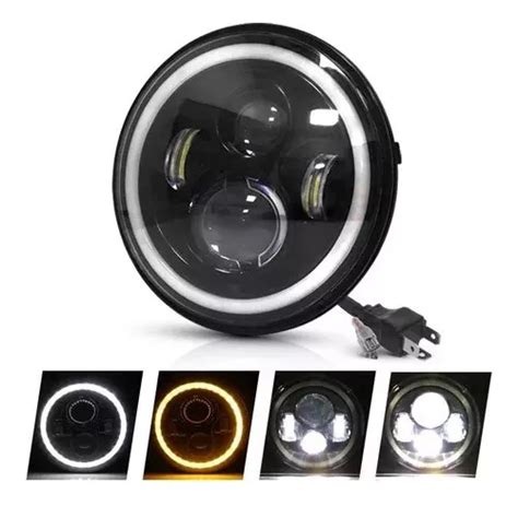 Farol Led Polegadas H Olho Anjo Fusca Kombi Jeep Wrangler