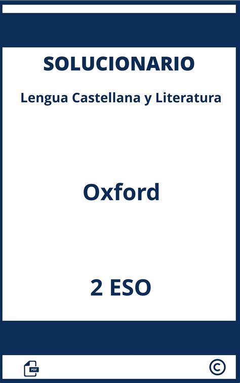 Lengua Castellana Y Literatura 2 Eso Oxford Educación Solucionario