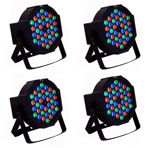 Kit 4 Canhão 36 Leds Digital Refletor Rgb Dmx Jogo De Luzes