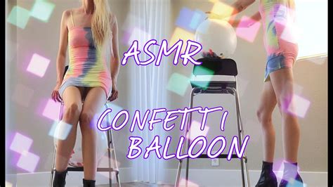 Asmr Balloon Blowing Up And Popping Confetti Balloon Tapping