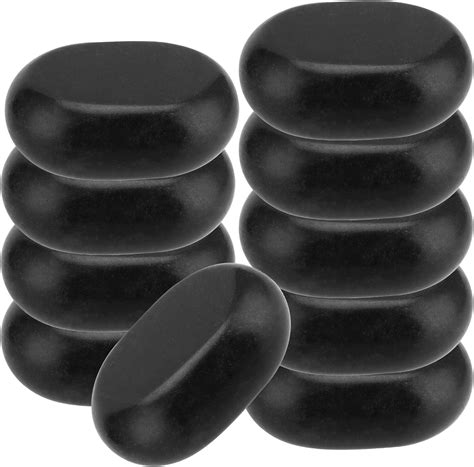 Amazon SEHOI 10 Piece 3 Inches Large Basalt Hot Stones Hot Massage Stones Set Natural