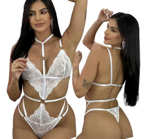 Body Sexy Sem Bojo Renda Transparente Sensual Lingerie Luxo MercadoLivre