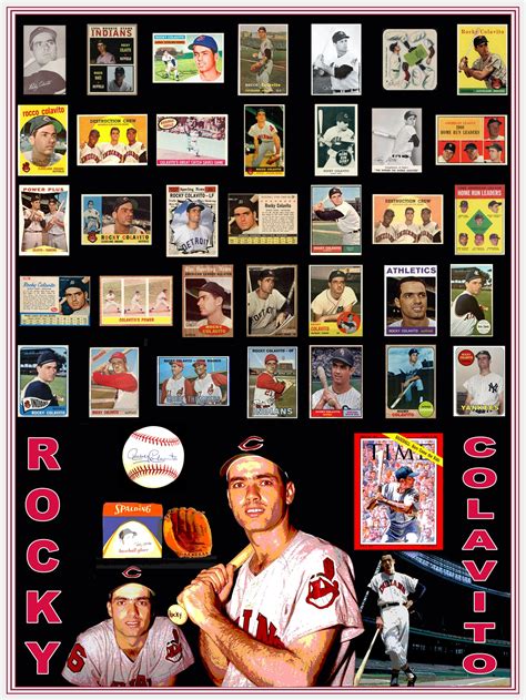 Rocky Colavito Rocco Colavito Cleveland Indians Topps Baseball Cards