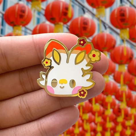 Year Of The Scorbunny Pin Kawaii Hard Enamel Pin Etsy