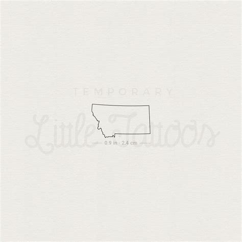 Montana Map Outline Temporary Tattoo - Set of 3 – Little Tattoos