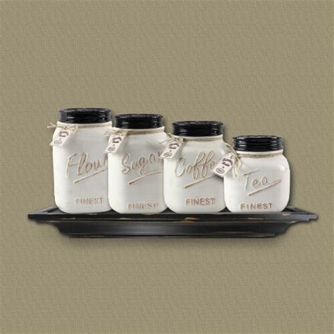 White Mason Jar Cannister Set 1 Set Of 4 Kroger