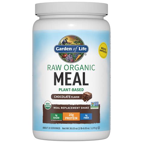 Garden of Life Raw Organic Meal Chocolate Shake & Meal Replacement ...