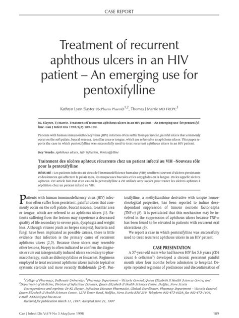 Treatment of Recurrent Aphthous Ulcers in An HIV P | PDF | Candidiasis ...