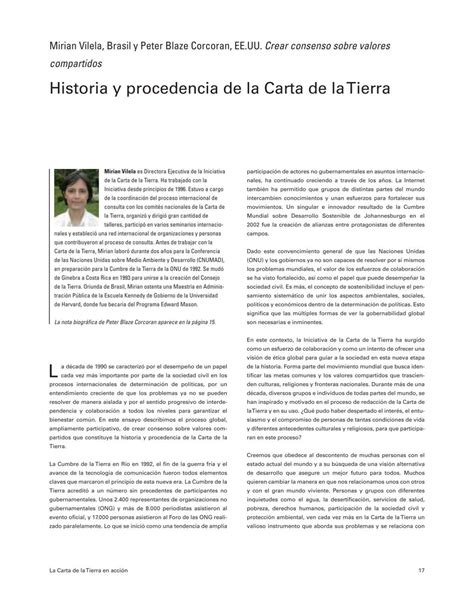 Historia Y Procedencia De La Carta De La Tierra Earth Charter Initiative