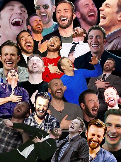 Chris Evans Laughing Posters By Beaunana Redbubble