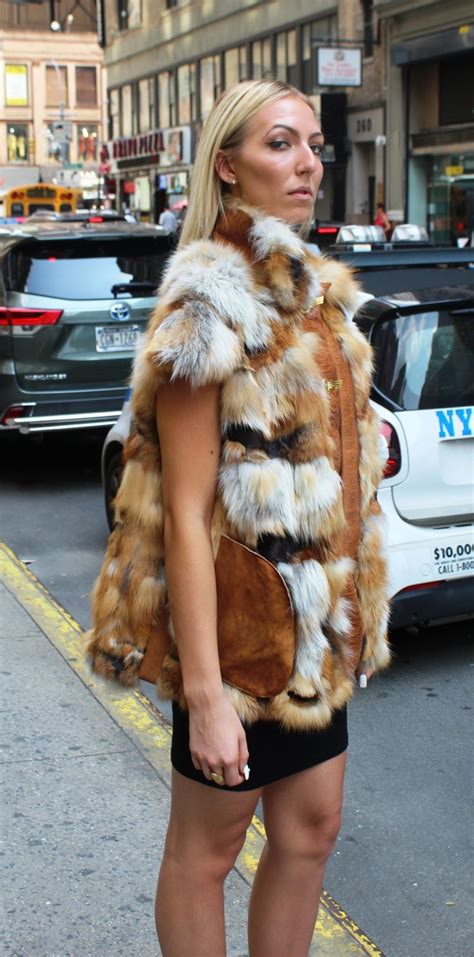 Red Fox Fur Vest Leather Trim Fox Fur Vest Fur Jackets Red Fox Furs