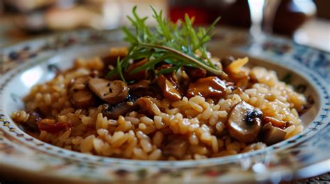 Delicioso Arroz Caldoso Con Setas Deshidratadas Setas Deshidratadas