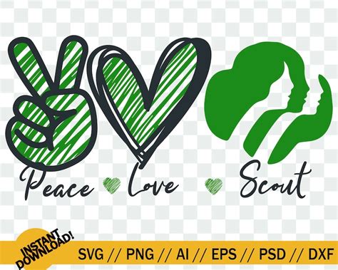 Peace Love Scouts Svg Girl Scout Svg File Etsy