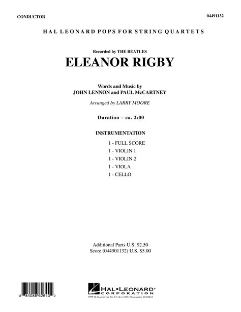 Eleanor Rigby Full Score By Larry Moore Sheet Music For String