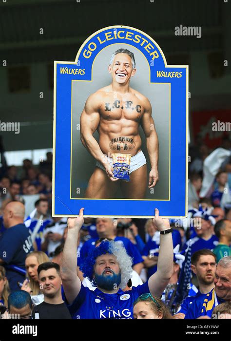 Leicester City Fans In The Stands Hold A Banner Reminding Gary Lineker