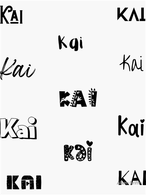 Kai Stickers In 10 Different Fonts Sticker For Sale By Magleen