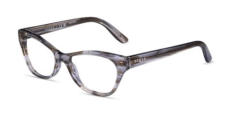 Vogue Eyewear Vo5359 Cat Eye Striped Gray Frame Eyeglasses