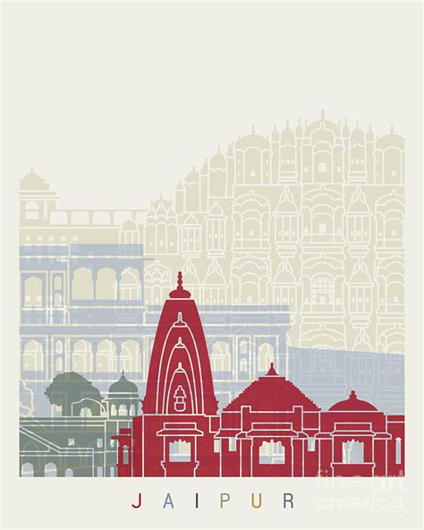 Jaipur Skyline Poster Painting By Pablo Romero