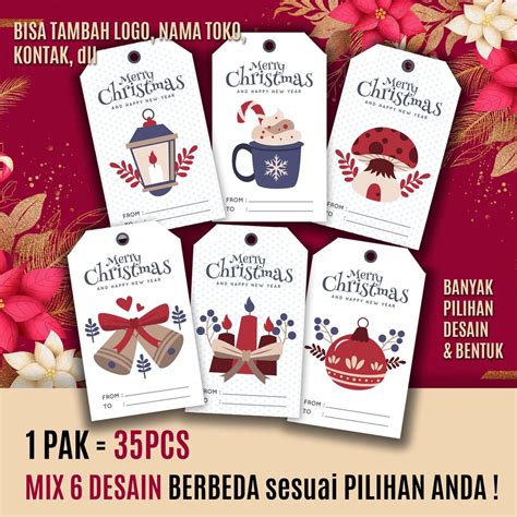 Jual Mp39 A TERMURAH Label Natal Isi 35pcs Hang Tag Natal Christmas