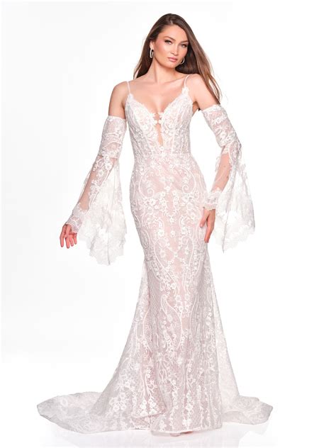 BOHO DETACHABLE SLEEVE LACE BRIDAL GOWN – Dave & Johnny