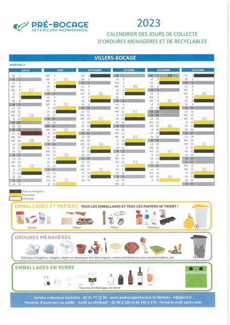 Calendrier Des Collectes Des D Chets Villers Bocage