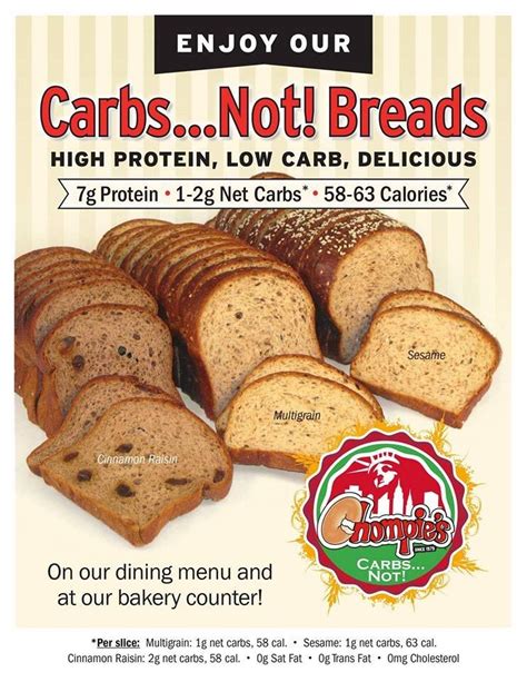 We Offer Our Delicious “carbs…not ” Low Carb High Protein Breads At