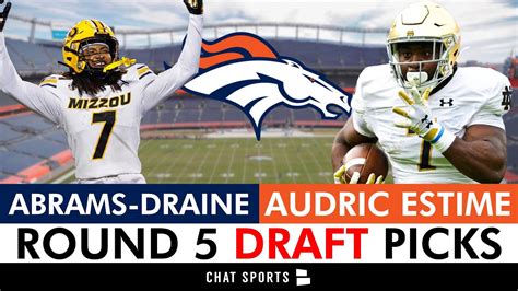 Denver Broncos Select CB Kris Abrams Draine RB Audric Estime In Round