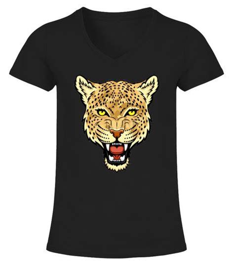 Amur Leopard Jaguar Felidae Snow Leopard V Neck T Shirt For Women