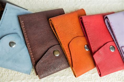 Premium Photo Colorful Leather Wallets