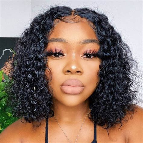 Human Hair Curly Wave Short Bob Wigs Virgin Hair Lace Front Wigs Asteriahair